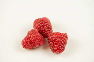 raspberries isolated on white background