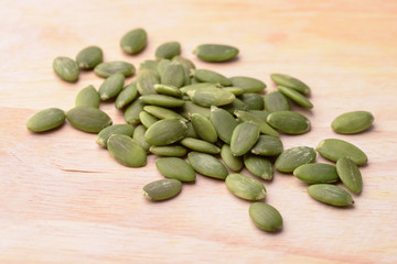 Green shelled pumpkin seeds