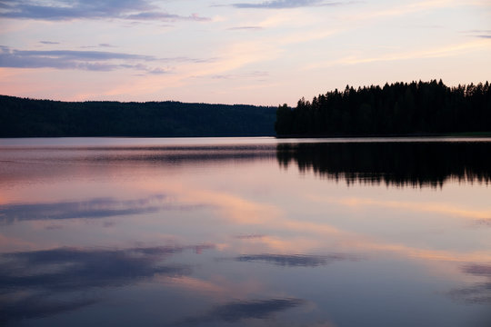 Sunset at lake