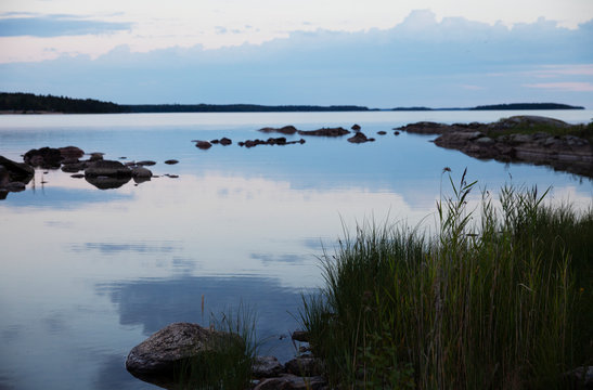Dusk at lake
