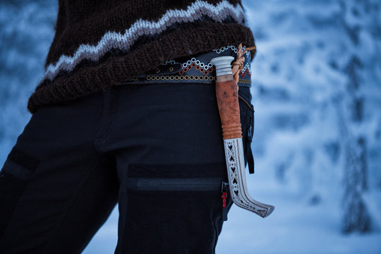 Woman with Sami knife