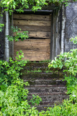 door of abandoned house