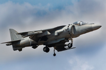 Fototapeta na wymiar Harrier Jump Jet in full hover