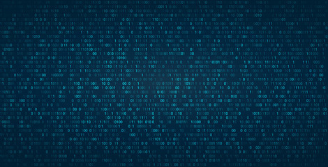 Abstract binary background for hackathon and other digital events. Fallen zero numbers with matrix effect on futuristic background.