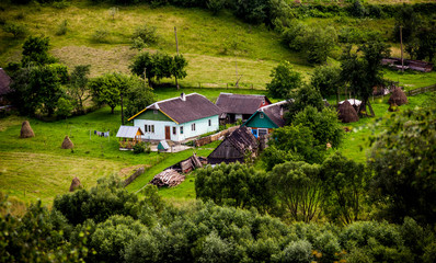 small wooden house in Western Ukraine