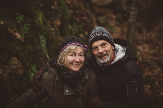 Smiling senior couple