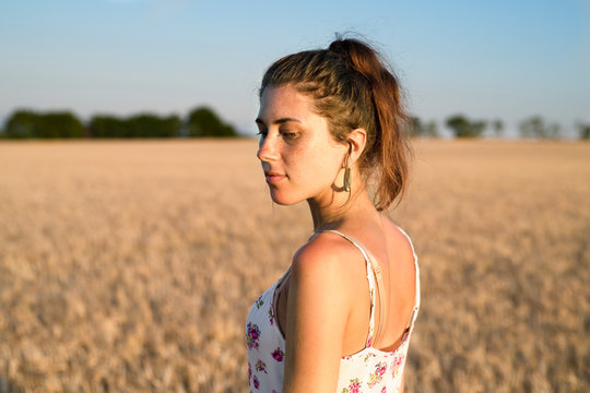 Young woman looking away