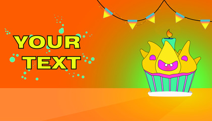 happy holiday cupcake with place for birthday text