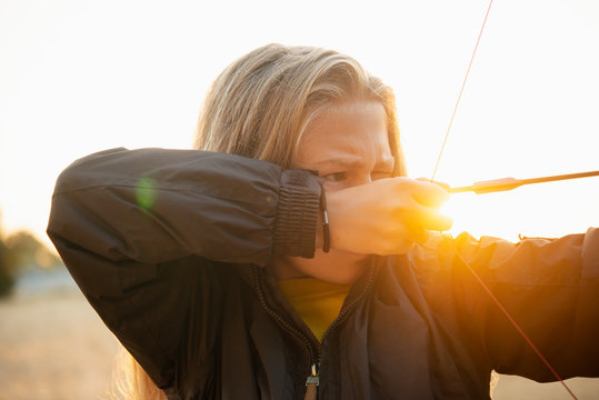 Girl doing archery