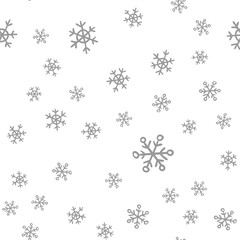 Snowflakes seamless pattern. Winter snow and christmas season background texture.