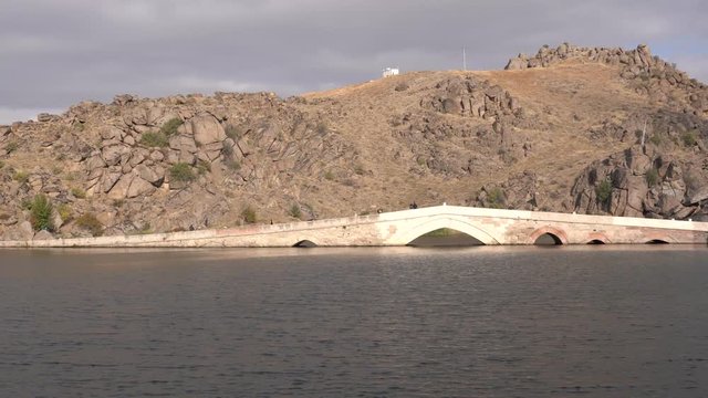Multi arched stone bridge (Tas kopru), Cesnigir Bridge on Kizilirmak River, Kİrikkale, Turkey	