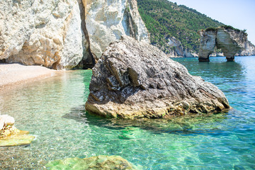 Stunning beautiful gorgeous view of tropical white beach and sea on sunny summer day