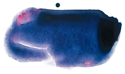 stain blue watercolor background on a white background with a texture of dripped paint