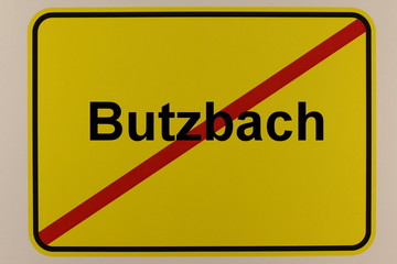 Grafische Darstellung des Ortsaugangsschildes der Stadt Butzbach in Hessen
