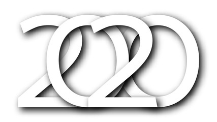 2020 Happy New Year logo text design