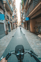 With a wheel through town, Spain, Valencia, Europa.