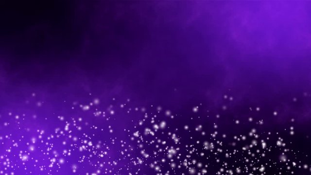 Abstract purple background of moving particles, looped animation