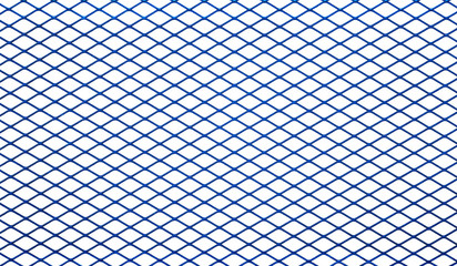 Texture of blue metal mesh isolated on a white background