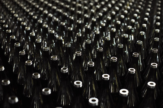 Dark Brown Empty Wine Bottles