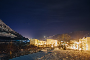 A night in the town in the mountains