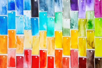 Handmade Watercolour Swatches in zig zag pattern