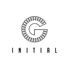 Vector logo of a gear, which forms the initials G.