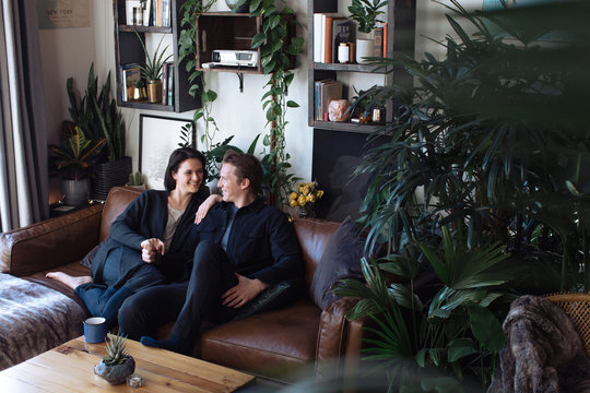 Couple Spending Time Together On The Couch At Home