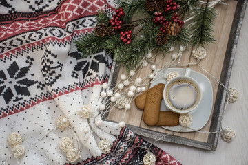tray of coffee and cookies