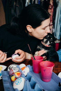 Decorating Easter eggs