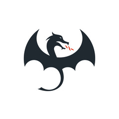 Dragon icon with spread wings