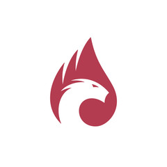 Dragon icon with fire symbol