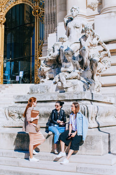 Three girlfriends near the Petite Palais in Paris