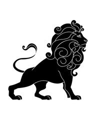 silhouette a beautiful and elegant leo zodiac sign vector