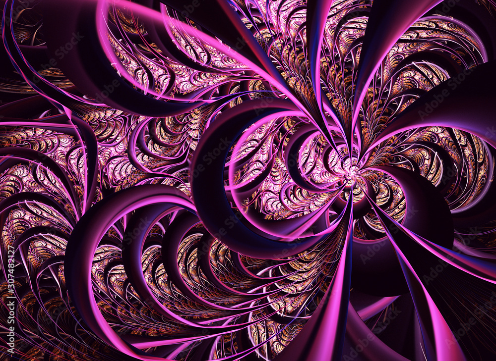 Wall mural abstract color dynamic background with lighting effect. fractal art