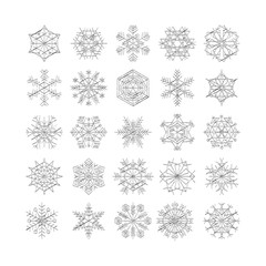 set of snowflakes