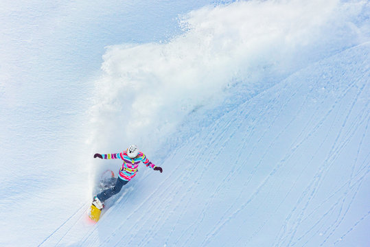 Snowboarder from above