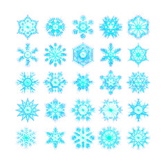 Fototapeta na wymiar snowflake winter set of blue isolated icon silhouette on white background vector illustration
