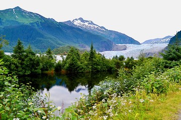 Naklejka na ściany i meble Mendenhall Glacier near Juneau Alaska