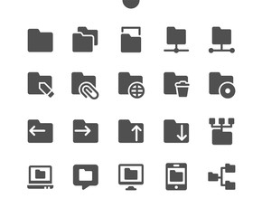 Folders v1 UI Pixel Perfect Well-crafted Vector Solid Icons 48x48 Ready for 24x24 Grid for Web Graphics and Apps. Simple Minimal Pictogram