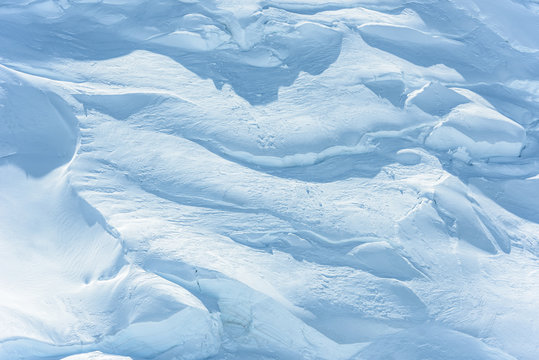 Glacier with crevices in winter