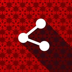 Share flat design christmas and winter concept vector icon with snowflakes