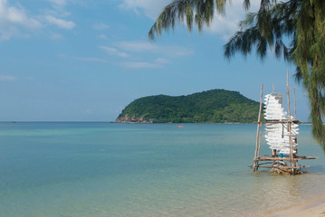 Fototapeta premium beautiful seascape wiht boat on Koh Phangan, Thailand