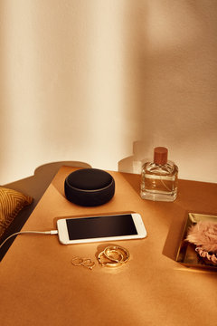 Morning bedside table brown