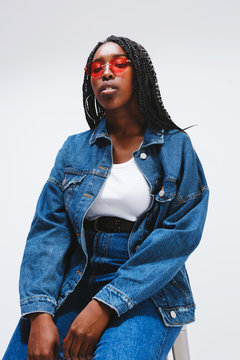 Teenage portraits in studio,