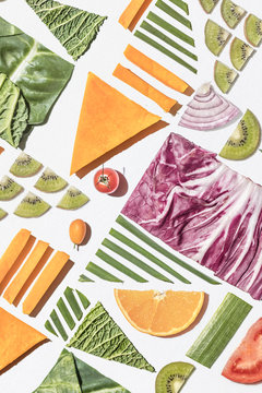 Naklejki Real fresh food colorful collage