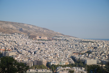 Fototapeta na wymiar View of Athens city with Mount Lycabettus, Greece