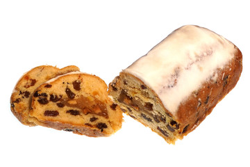 German stollen usually eaten during Christmas time