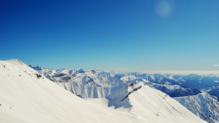 Beautiful winter landscape at a mountain ski resort