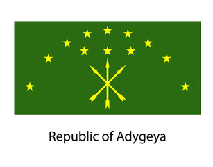 Flag of Adygeya Republic Federal subject of Russia