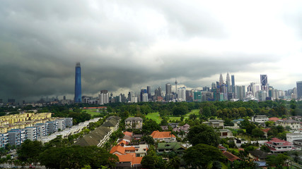 Naklejka premium aerial view of city